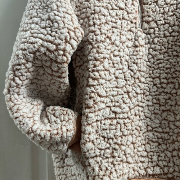 Express One Eleven Sherpa Fleece 1/4 Zip Maroon Size XS - Picture 3 of 8